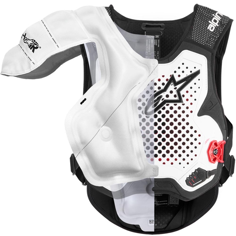 Airbagová vesta Alpinestars TECH-AIR®MX PLASMA system bielo-čierno-červená