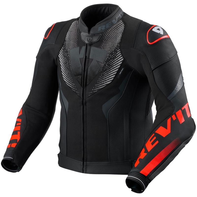 Kožená bunda na motorku Revit Hyperspeed 3 Air čierno-fluo červená
