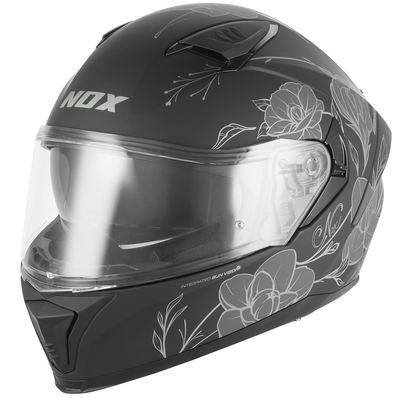 Integrálna prilba na motorku NOX N402 Spring matná čierno-strieborná