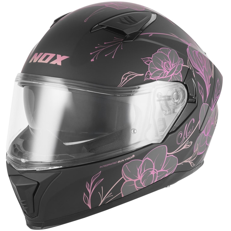 Integrálna helma na motorku NOX N402 Spring matná čierno-ružová