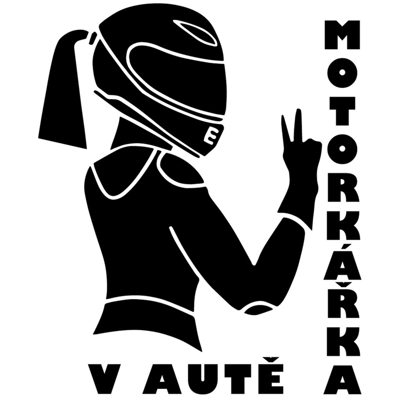 Nálepka Motorkářka ve voze