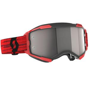 Motokrosové okuliare SCOTT Fury CH tmavo červené so strieborným zrkadlovým plexi