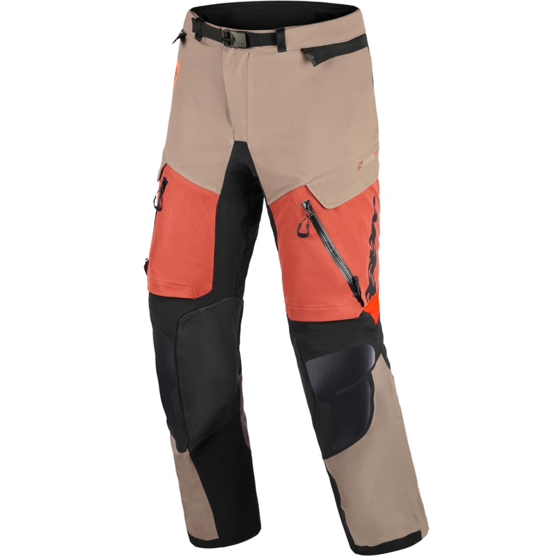 Nohavice na motorku Alpinestars Halo PRO Drystar XF svetlo hnedo-tmavo oranžovo-čierne