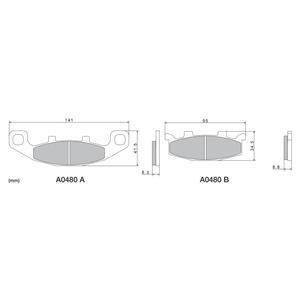 Brzdové doštičky NISSIN semi-metalická zmes M501-400 2 ks