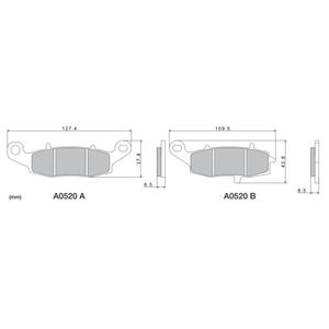 Brzdové doštičky NISSIN semi-metalická zmes M501-401 2 ks