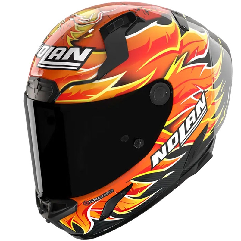 Integrálna prilba na motorku Nolan X-804 RS Ultra Carbon Replica Iannone 368 čierno-červeno-oranžovo-žltá