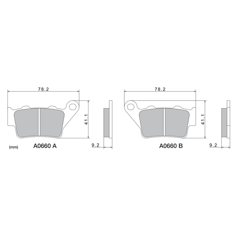 Brzdové doštičky NISSIN semi-metalická zmes 78.2x41.1x9.2 mm 2 ks