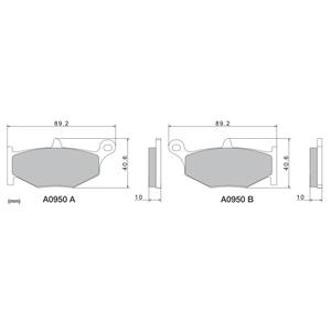 Brzdové doštičky NISSIN semi-metalická zmes 89.2x40.6x10 mm 2 ks