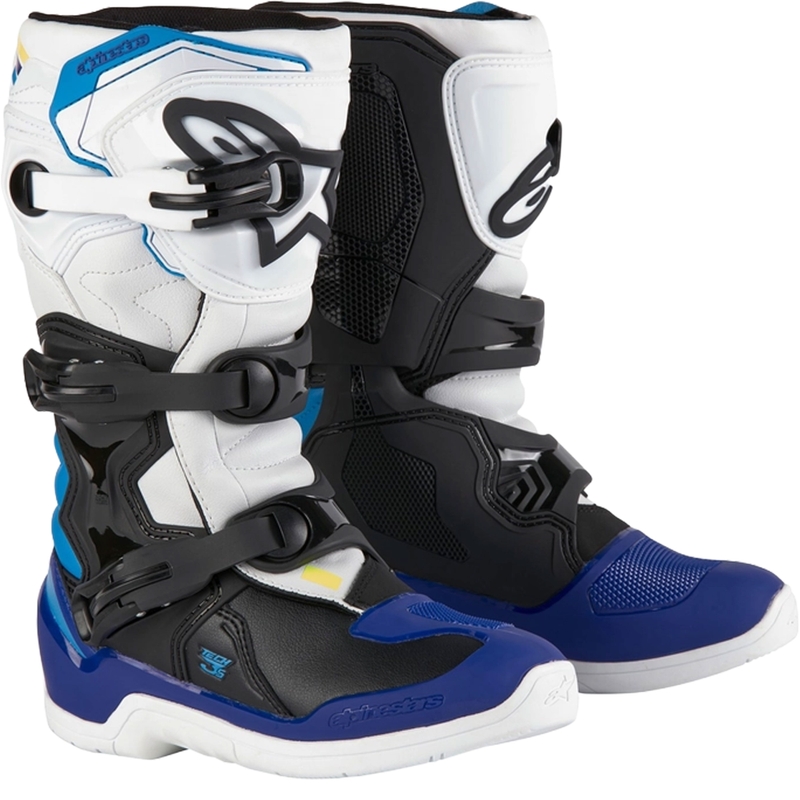 Detské topánky na motorku Alpinestars Tech 3S Youth bielo-čierno-modré