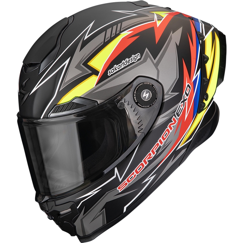 Integrálna prilba na motorku Scorpion EXO-RACE Air Move On FIM2 matná čierno-červeno-žltá