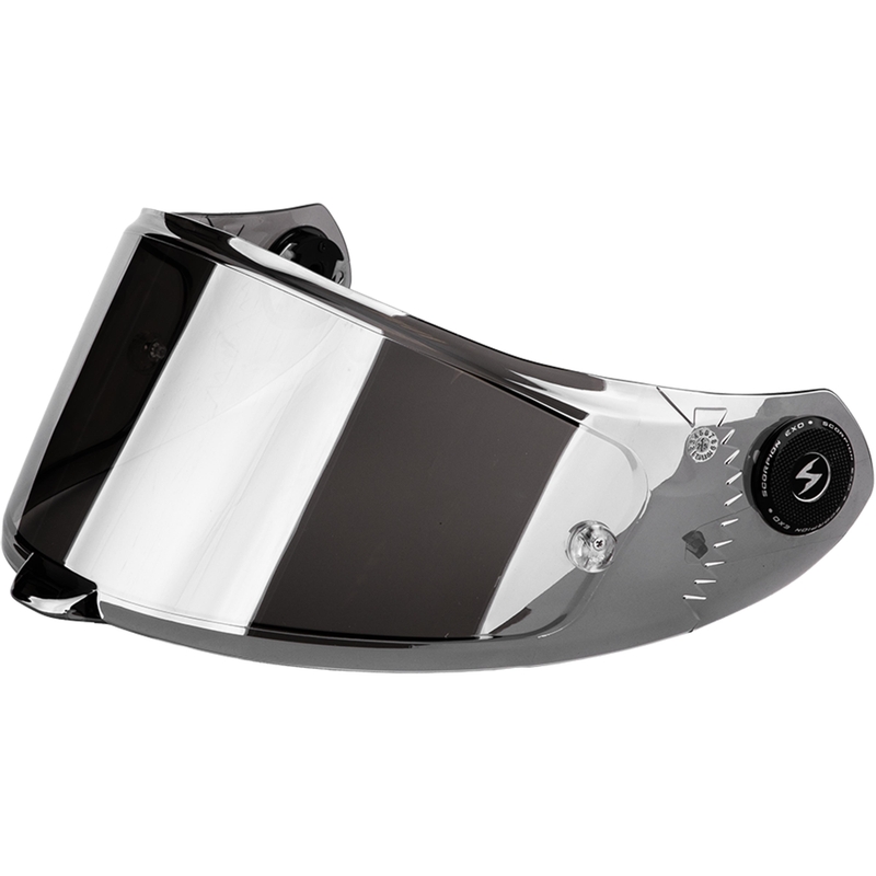 Plexi Scorpion KDS-F-04 pre helmy EXO-RACE Air zrkadlovo strieborné