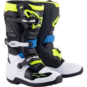 Detské topánky na motorku Alpinestars Tech 7 S čierno-bielo-žlto fluo-modré