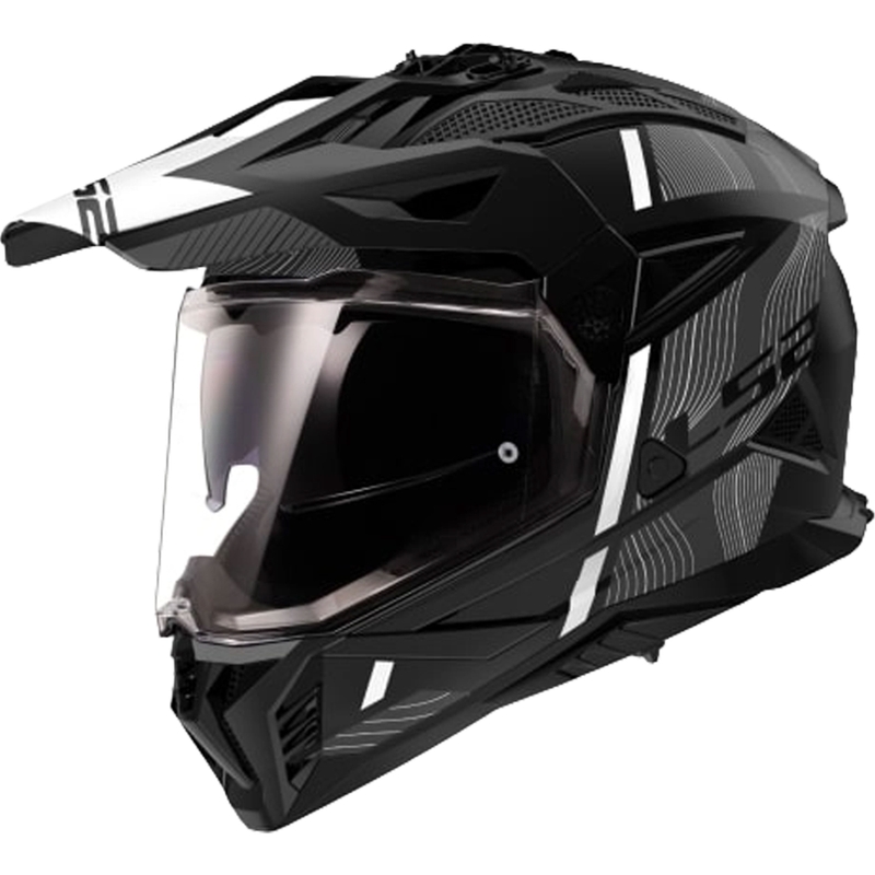 Enduro helma na motorku LS2 MX702 PIONEER II HILL matná čierno-biela
