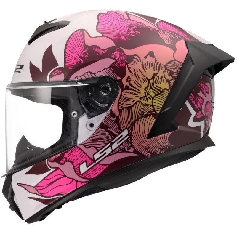 Integrálna prilba na motorku LS2 FF820 Rapid III Poppies II lesklá bielo-ružová