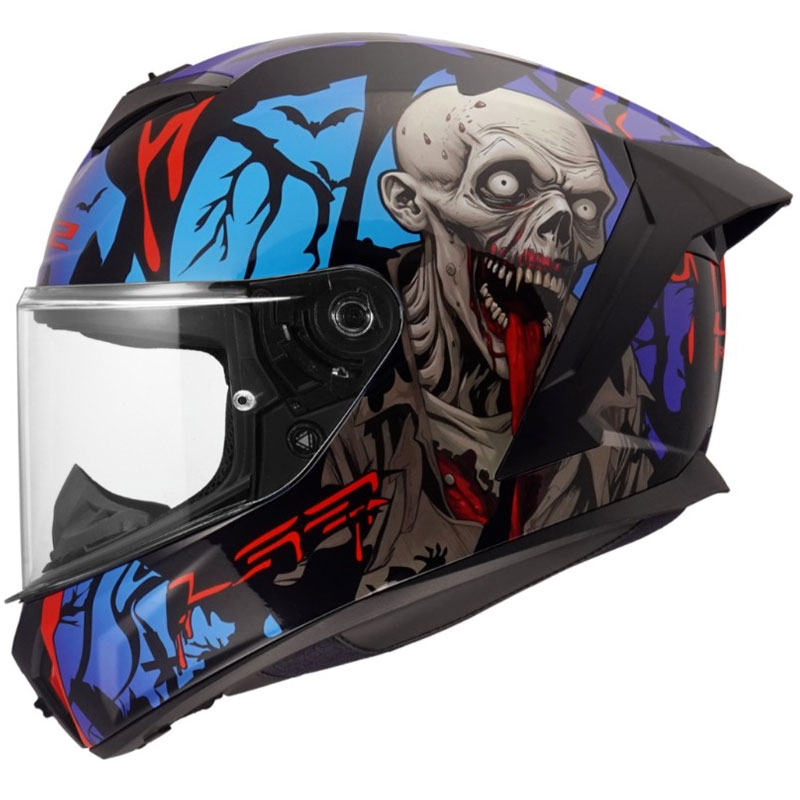 Integrálna prilba na motorku LS2 FF820 Rapid III Zombie II lesklá čierno-červeno-modrá