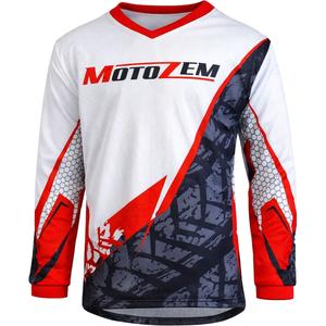 Detský motokrosový dres MotoZem Ground MX bielo-čierno-červený