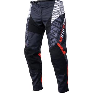 Motokrosové nohavice MotoZem Ground MX čierno-bielo-červené