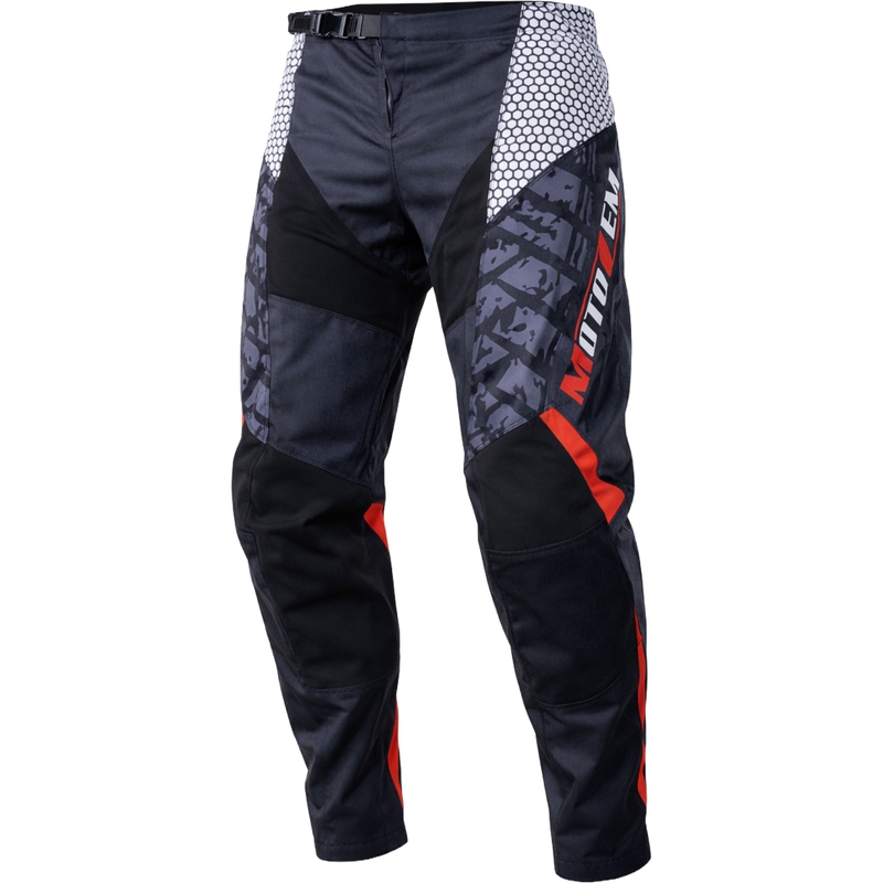 Motokrosové nohavice MotoZem Ground MX čierno-bielo-červené