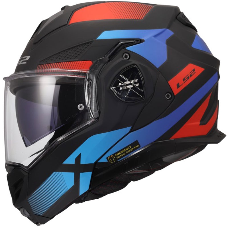 Preklápacia helma na motorku LS2 FF901 Advant X Nova matná čierno-červeno-modrá
