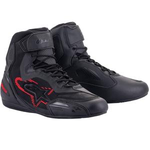 Topánky na motorku Alpinestars Faster-3 Rideknit čierno-tmavo šedo-červené