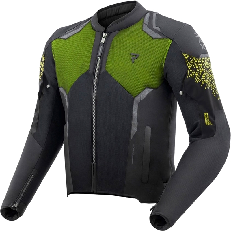 Bunda na motorku Rebelhorn Jax čierno-fluo žltá