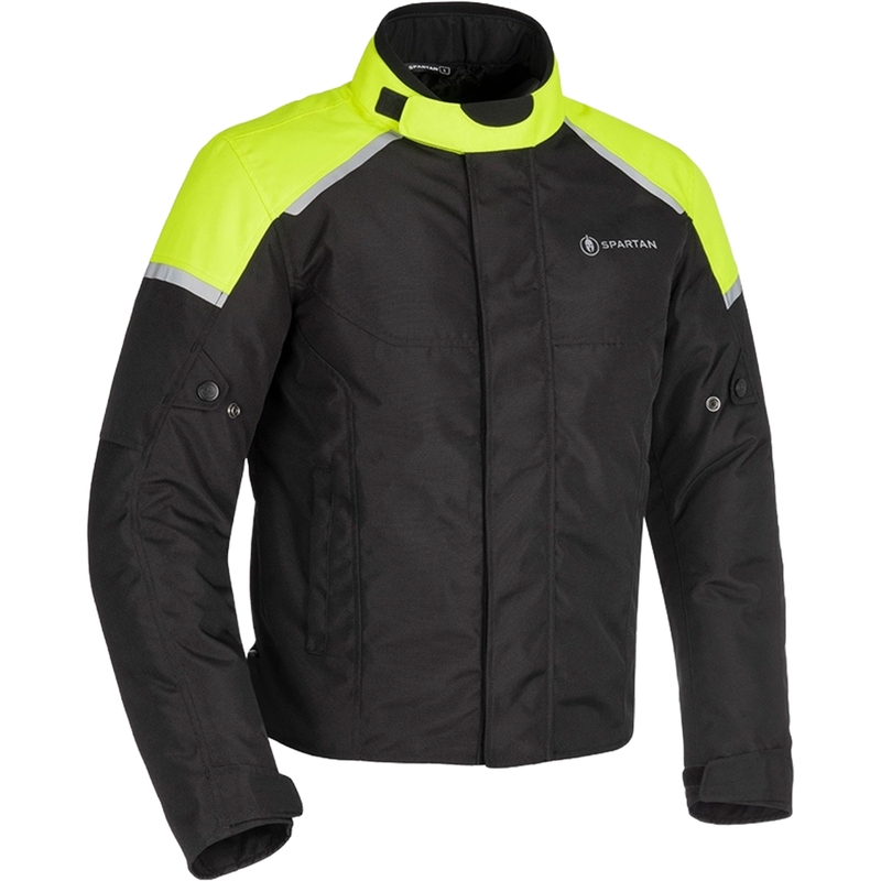 Bunda na motorku Oxford Spartan Short WP čierno-fluo žltá