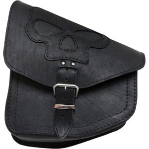 Kožená taška na motorku RSA S66 Skull HD Softail čierna