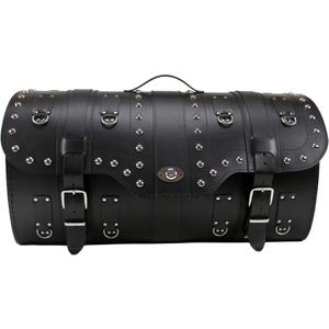 Kožený kufor na motorku so zámkom a nitmi RSA K160 čierny