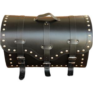 Kožený kufor na motorku so zámkom a nitmi RSA K155 čierny