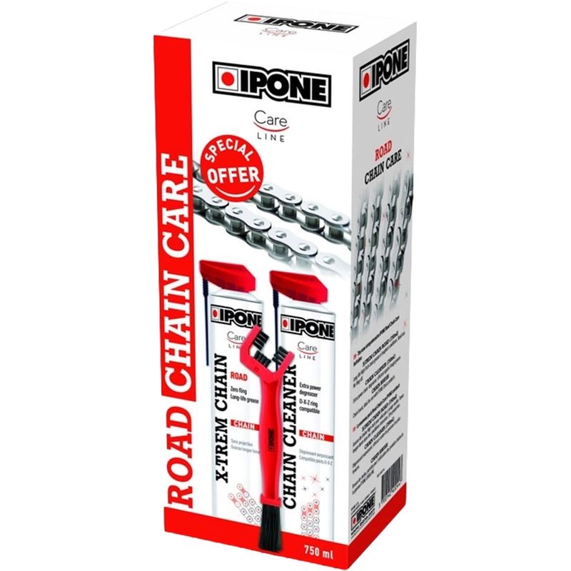 Súprava na čistenie a mazanie reťaze Ipone Road Chain Care