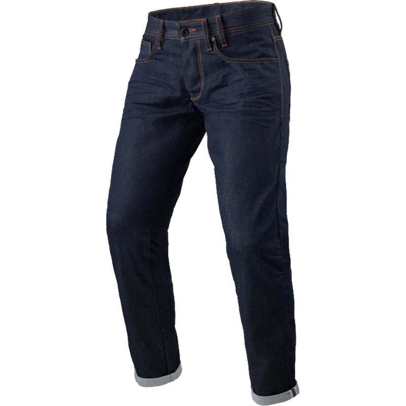 Skrátené jeansy na motocykel Revit Lewis Selvedge TF tmavo modré