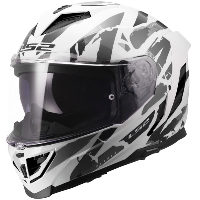 Integrálna prilba na motorku LS2 FF818 Storm III Kaos bielo-sivá