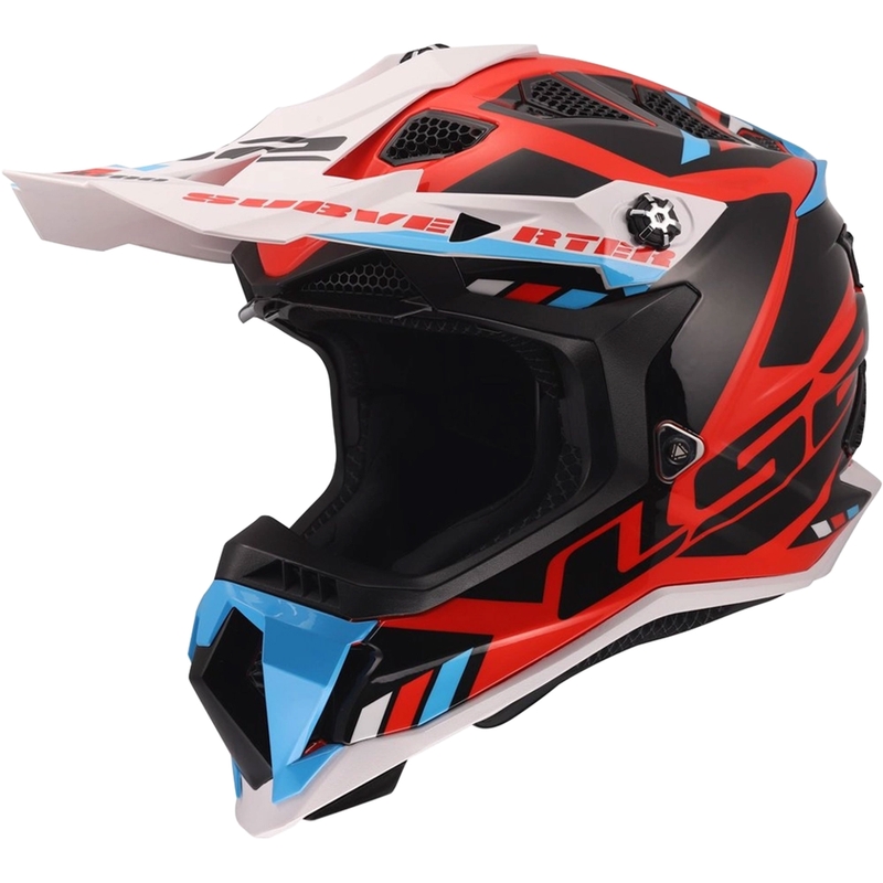 Motokrosová prilba LS2 MX700 Subverter Evo II Stomp lesklá bielo-modro-červená