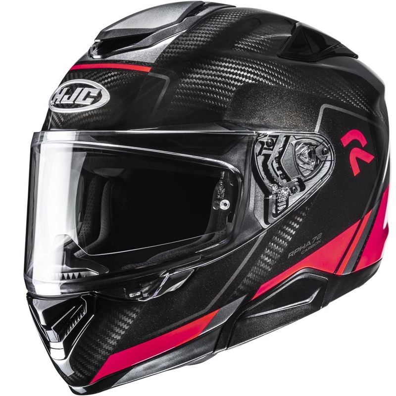 Integrálna helma na motorku HJC RPHA 72 Carbon Fynex MC1 čierno-červená