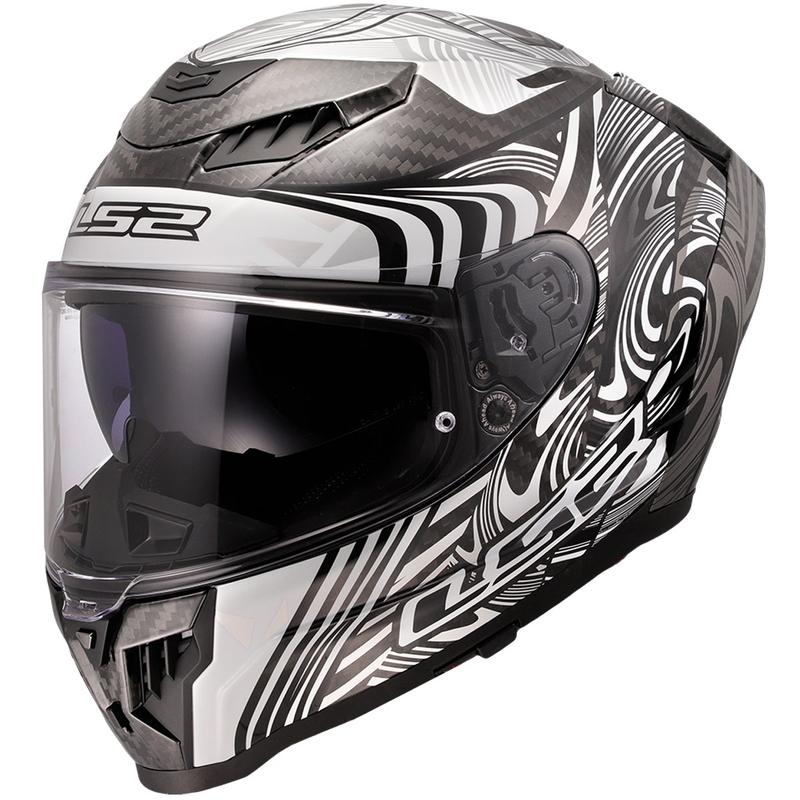 Integrálna prilba na motorku LS2 FF807 Dragon Carbon Enthum lesklá strieborná