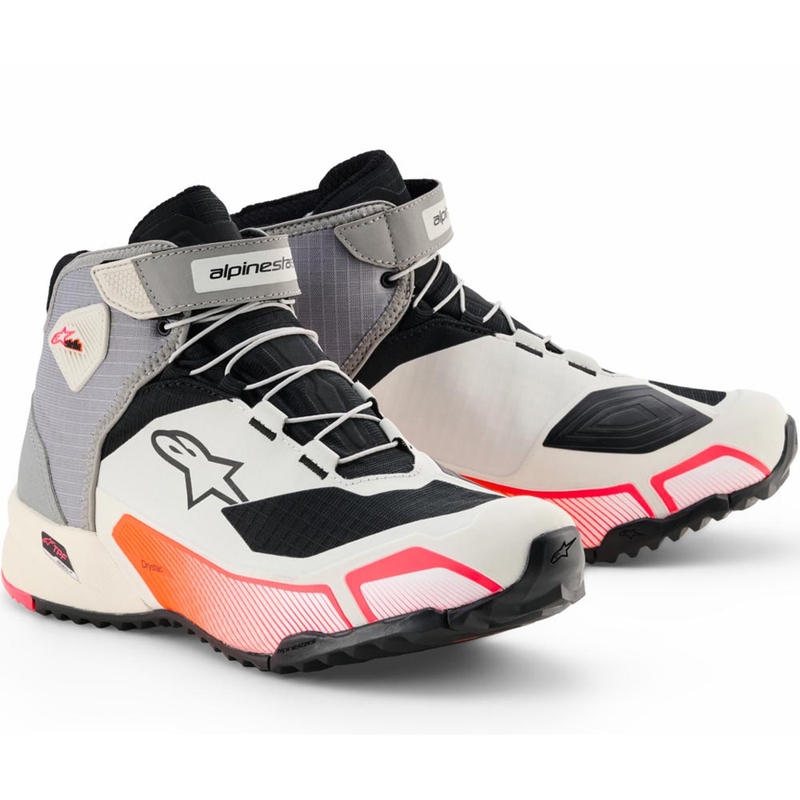 Dámske topánky na motorku Alpinestars Stella CR-X Drystar bielo-svetlo šedo-čierno-fluo ružové