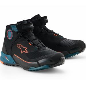 Topánky na motorku Alpinestars CR-X Drystar čierno-modro-fluo oranžové