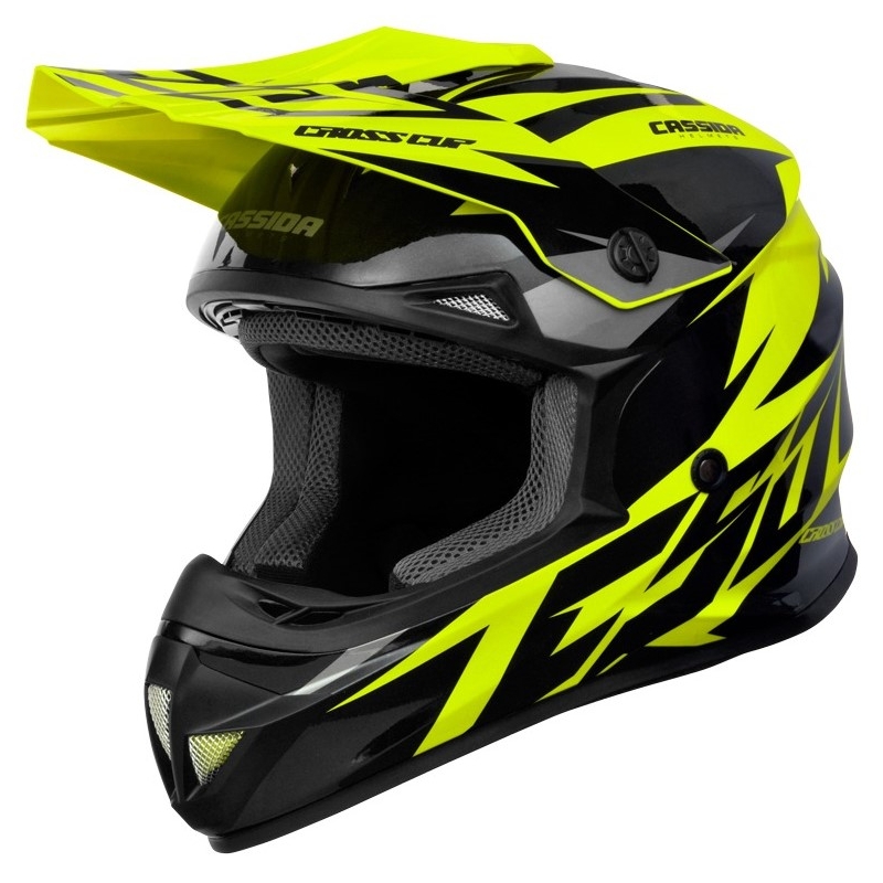 Motokrosová prilba Cassida Cross Cup Two čierno-šedo-fluo žltá