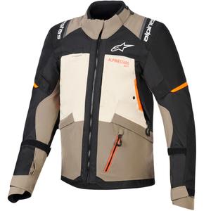 Bunda na motorku Alpinestars Andes V4 Drystar krémovo-svetlo hnedo-čierno-fluo oranžová