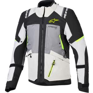 Bunda na motorku Alpinestars Andes V4 Drystar tmavo šedo-svetlo šedo-čierno-fluo žltá