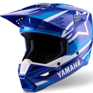 Detská motokrosová prilba na motorku Alpinestars S-M3 YAMAHA kolekcia modro-biela