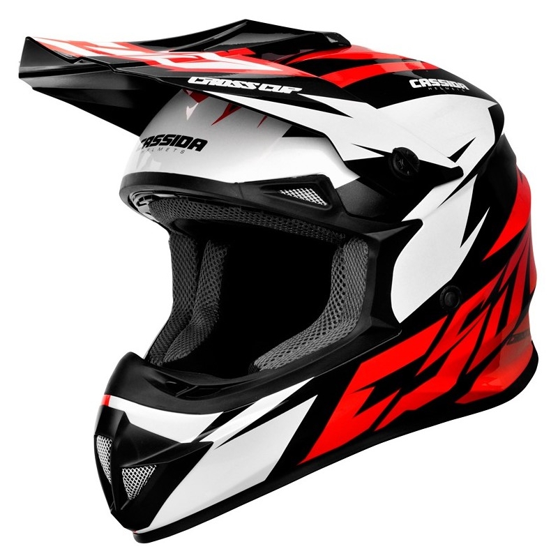 Motokrosová prilba Cassida Cross Cup Two čierno-bielo-červená