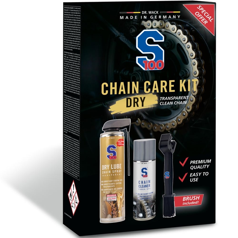 Sada starostlivosti o reťaz vr. transparentného maziva S100 Chain Care Kit (Dry Lube)