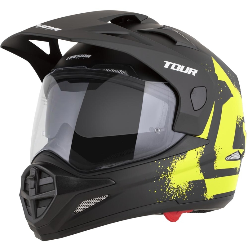 Enduro helma na motorku Cassida Tour 2.0 Crew matná čierno-fluo žltá