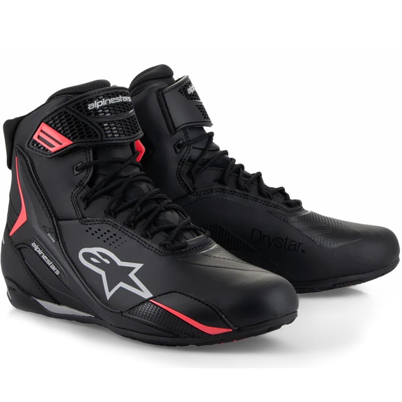 Dámske topánky na motorku Alpinestars Stella Faster-4 Drystar čierno-šedo-červené
