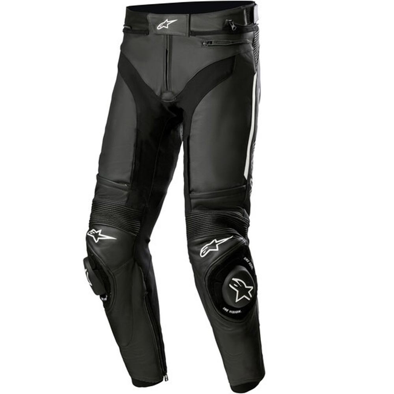 Kožené nohavice na motorku Alpinestars Missile 3 čierno-biele