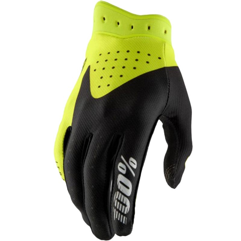 Motokrosové rukavice 100% iTrack čierno-fluo žlté