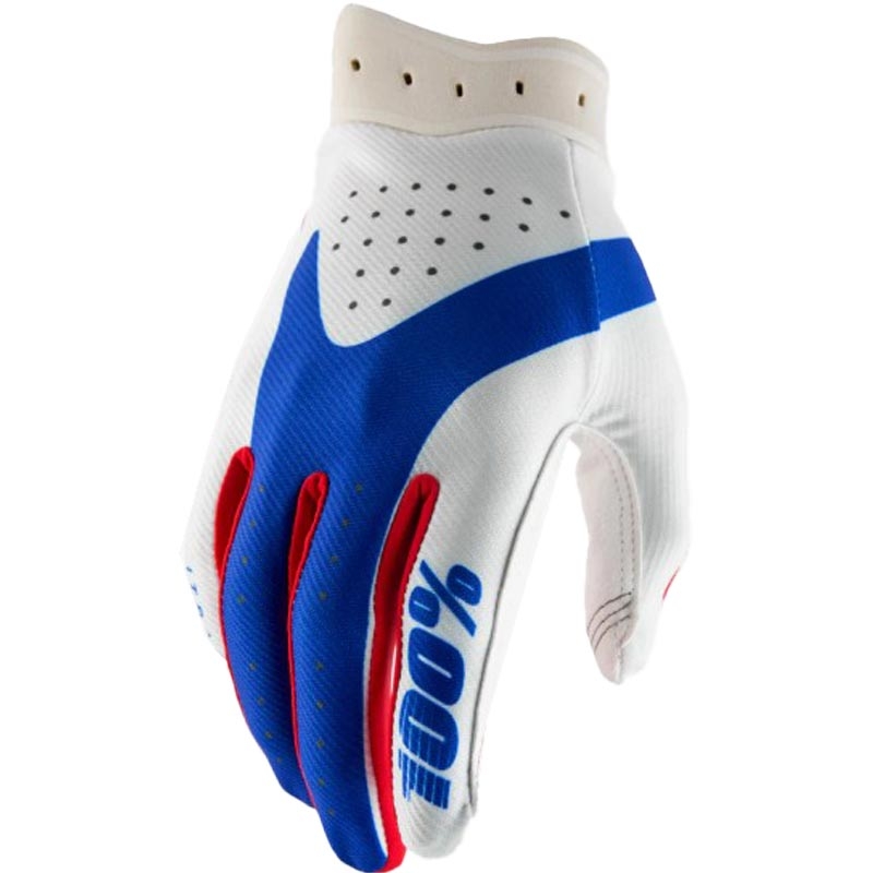 Motokrosové rukavice 100% iTrack červeno-bielo-modré