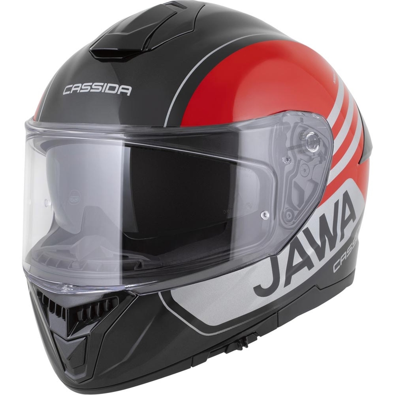 Integrálna helma na motorku Cassida Integral GT 2.1 Jawa Sport čierno-perleťovo červeno-strieborná