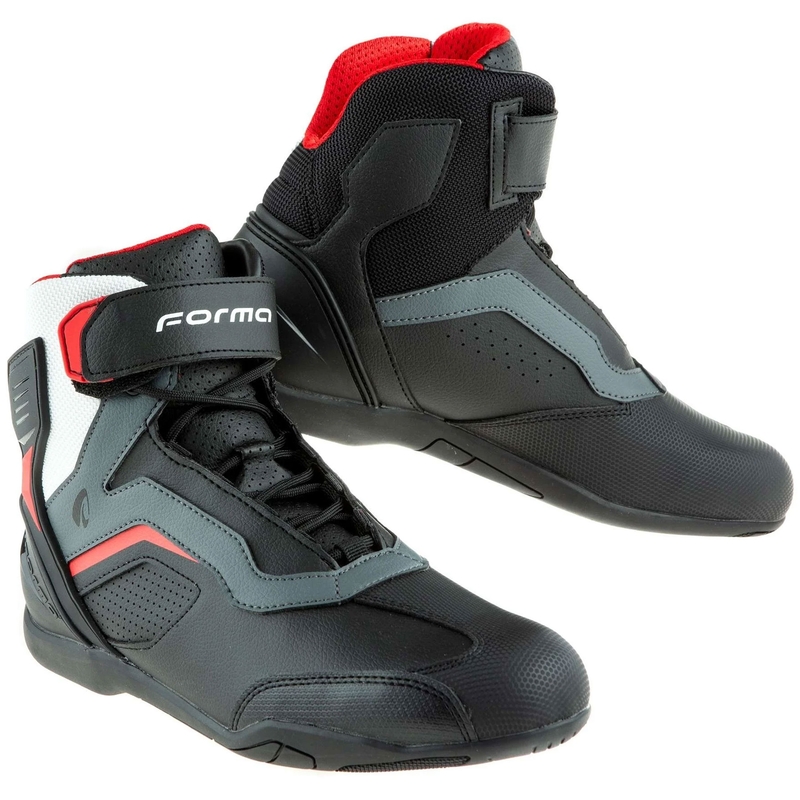 Topánky na motocykel Forma Stinger EVO Flow čierno-červeno-bielo-šedé